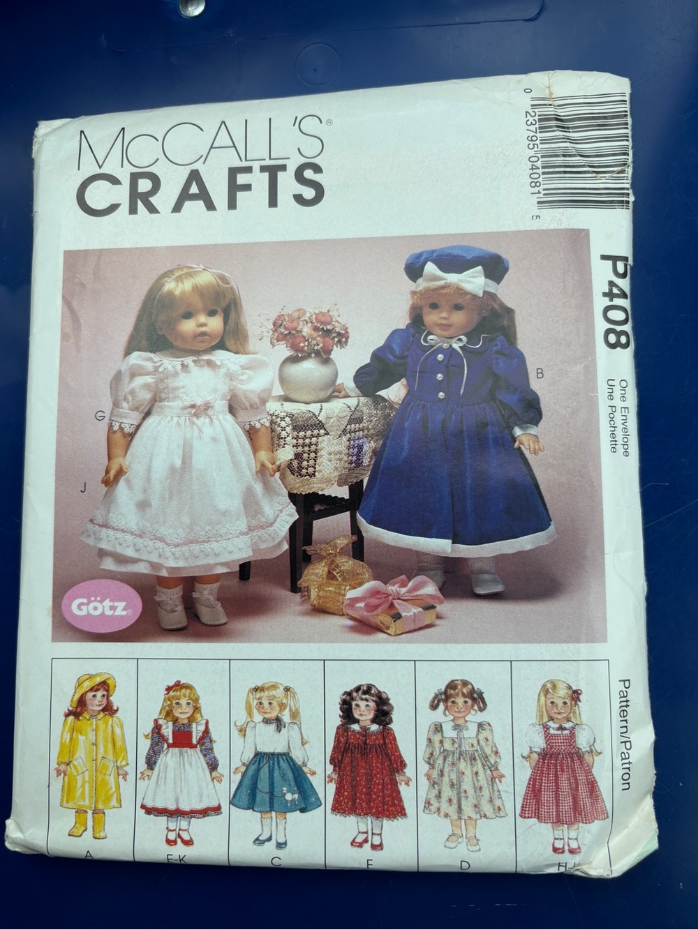 McCall’s Crafts Pattern P408 for 18” Doll Clothes